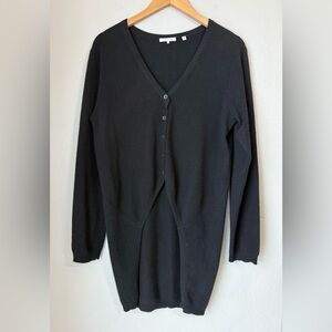 360 Cashmere Black Button Front Long Sleeve Cardigan Women’s Size Large